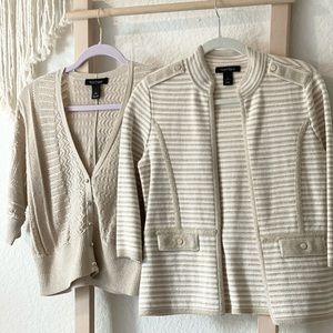 Two White House Black Market cardigans
